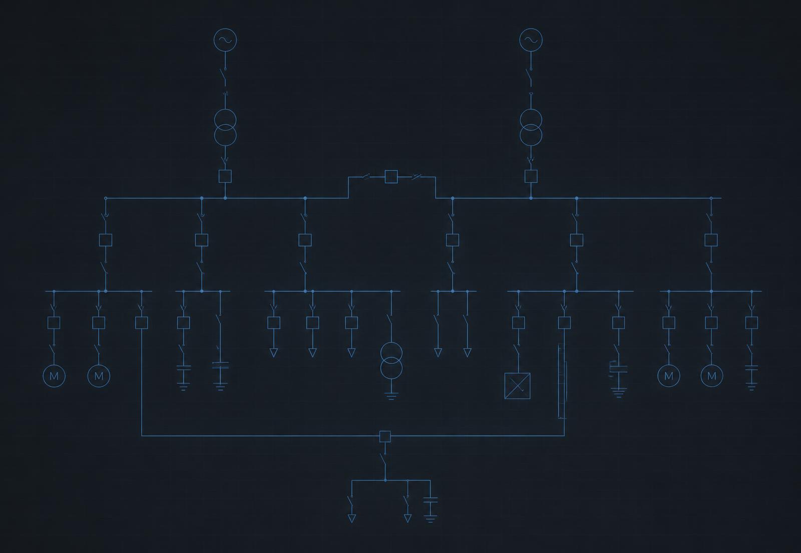 Technische tekening van een elektrisch eendraadschema
